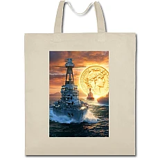 Eco bag with print World Of Warships Bright Print - beige