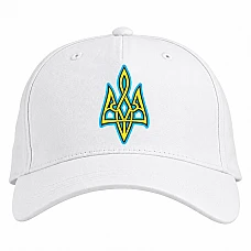 Baseball cap with Print Coat of arms Ukraine - white