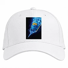 Baseball cap with Print The ghost of Kiev in the sunflowers - white