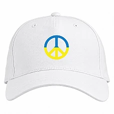 Baseball cap with Print Ukraine Sign of peace - white