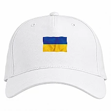 Baseball cap with Print State Flag of Ukraine - white
