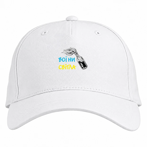 Baseball cap with Print Ukraine Warriors of Light - white