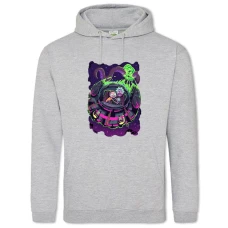 Hoodie with Print Rick And Morty Space Shuttle - 2XL grey
