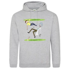 Hoodie with Print Rick And Morty Double Portal - 2XL grey