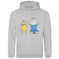 Hoodie with Print Adventure Time Finn And Jake - 2XL grey