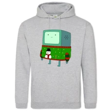 Hoodie with Print Adventure Time Christmas Beemo - 2XL grey