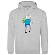 Hoodie with Print Adventure Time Finn The Human - 2XL grey
