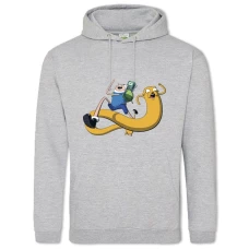 Hoodie with Print Adventure Time Happy Friends - 2XL grey