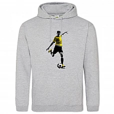 Hoodie with Print Football Player - 2XL grey