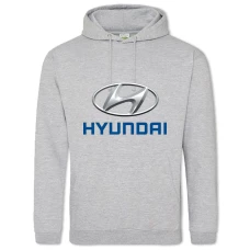 Hoodie with Print Logo Hyundai - 2XL grey