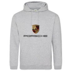Hoodie with Print Logo Porsche - 2XL grey