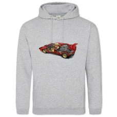 Hoodie with Print Skeleton Avto 2 - 2XL grey