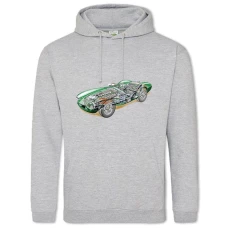 Hoodie with Print Skeleton Avto 3 - 2XL grey