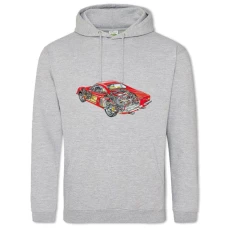 Hoodie with Print Skeleton Avto 5 - 2XL grey