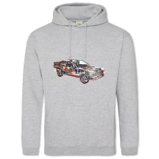 Hoodie with Print Skeleton Avto 8 - 2XL grey