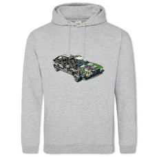 Hoodie with Print Skeleton Avto 11 - 2XL grey