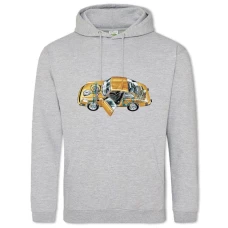 Hoodie with Print Skeleton Avto 12 - 2XL grey