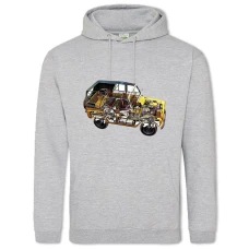Hoodie with Print Skeleton Avto 13 - 2XL grey