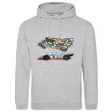 Hoodie with Print Skeleton Avto 14 - 2XL grey