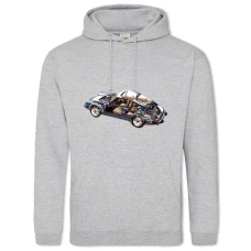 Hoodie with Print Skeleton Avto 15 - 2XL grey