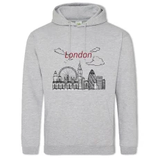 Hoodie with Print London - 2XL grey