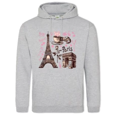 Hoodie with Print Paris - 2XL grey