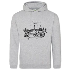 Худі з принтом Єрусалим - 2XL сірий