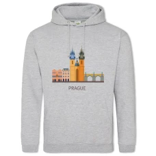 Hoodie with Print Prague - 2XL grey