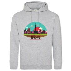 Hoodie with Print Tokyo - 2XL grey