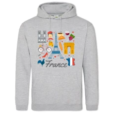 Hoodie with Print France - 2XL grey