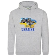 Hoodie with Print Ukraine - 2XL grey