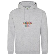 Hoodie with Print Usa - 2XL grey