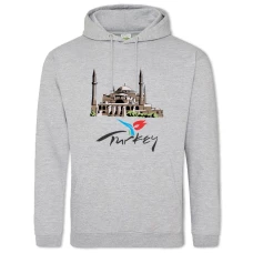 Hoodie with Print Turkey - 2XL grey