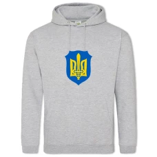 Худи с принтом Герб Украины - 2XL серый