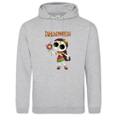 Hoodie with Print Halloween Girl - 2XL grey