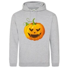 Hoodie with Print Halloween Scary Pumpkin - 2XL grey