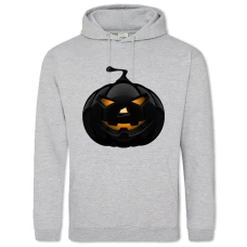 Hoodie with Print Halloween Black Pumpkin - 2XL grey