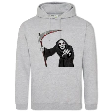 Hoodie with Print Halloween Death - 2XL grey