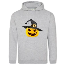 Hoodie with Print Halloween Pumpkin With Hat - 2XL grey