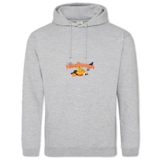 Hoodie with Print Halloween Moon Bat Spider Skull And Pumpkin - 2XL grey