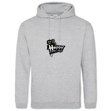 Hoodie with Print Happy Halloween Pumpkin Black Castle - 2XL grey