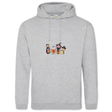 Hoodie with Print Halloween Dracula Family - 2XL grey