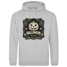 Hoodie with Print Halloween Pumpkin Frame - 2XL grey