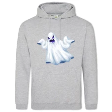 Hoodie with Print Halloween Ghost - 2XL grey