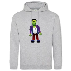 Hoodie with Print Halloween Frankenstein - 2XL grey
