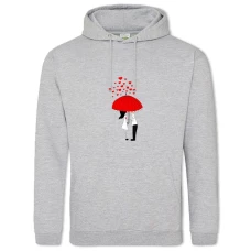 Hoodie with Print Young Under The Red Umbrella - 2XL grey