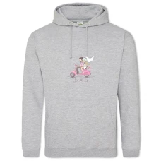 Hoodie with Print Bride And Groom On Motorcycles - 2XL grey