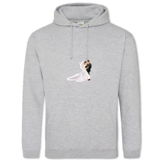 Hoodie with Print The Bride And Groom In The Flowers - 2XL grey
