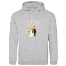 Hoodie with Print Bride And Groom On The Bench Love - 2XL grey