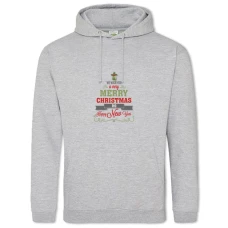 Hoodie with Print Happy New Year Wishes - 2XL grey